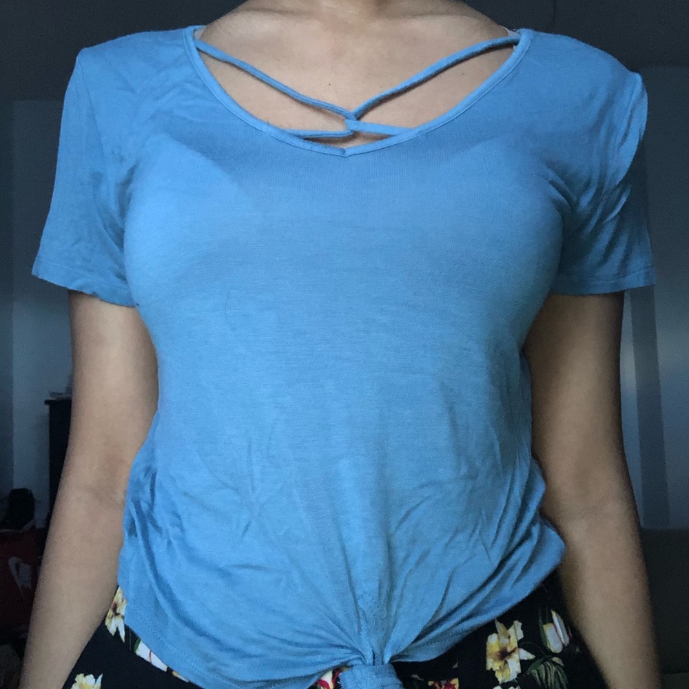 Blue Crop Top